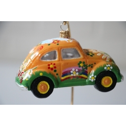 Yellow Hippie Car, glass, 11,5cm